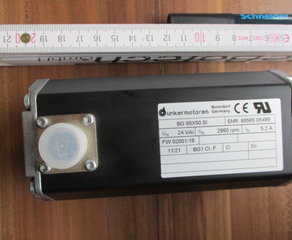 Сервомотор 
BG-Motor Antrieb (BG65)
88565.05499 BG 65x50 SI
Statistische Warennummer: 85013100
Nennspannung 24 V CE-Zeichen-Motor Ja
Nennstrom 5,20 A UL-Zeichen Ja
Nenndrehzahl 2.950 rpm Nennleistung 80,00 W
Isolierstoffklasse E (120°C) Betriebsart S1 (Dauer)
IP-Schutz IP50 Welle AS Durchmesser 5,0 mm
Welle AS Länge 20,0 mm
 Dunkermotoren (Brand of Ametek)